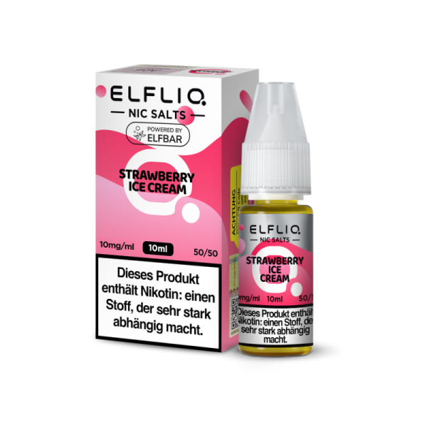 ELFLIQ - Strawberry Ice Cream - 10ml Nikotinsalz Liquid