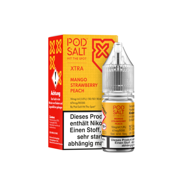 Pod Salt X - Mango Strawberry Peach - 10ml Nikotinsalz Liquid