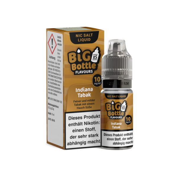 Big Bottle - Indiana Tabak - 10ml Nikotinsalz Liquid