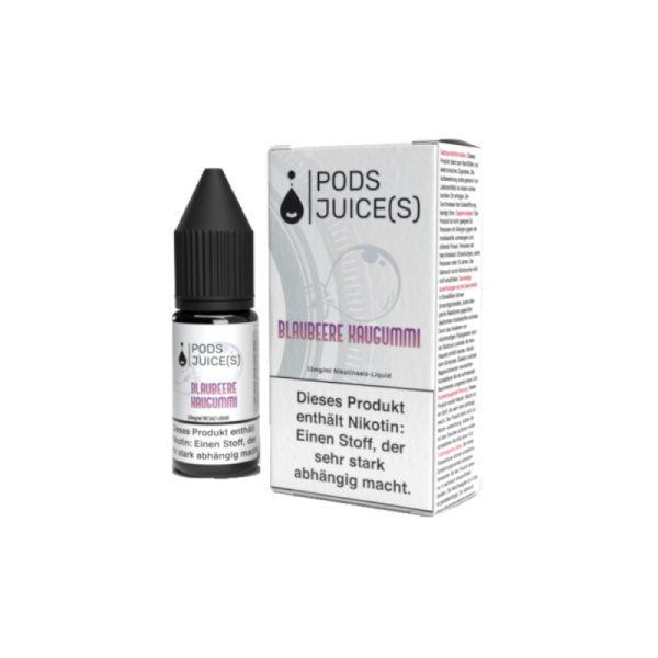 Pods Juice(s) - Blaubeere Kaugummi - 10ml Nikotinsalz Liquid 10mg/ml